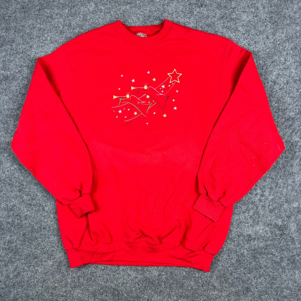 Oneita Sweatshirt Mens XL Red Vintage North Dakota Angels Made in USA Good